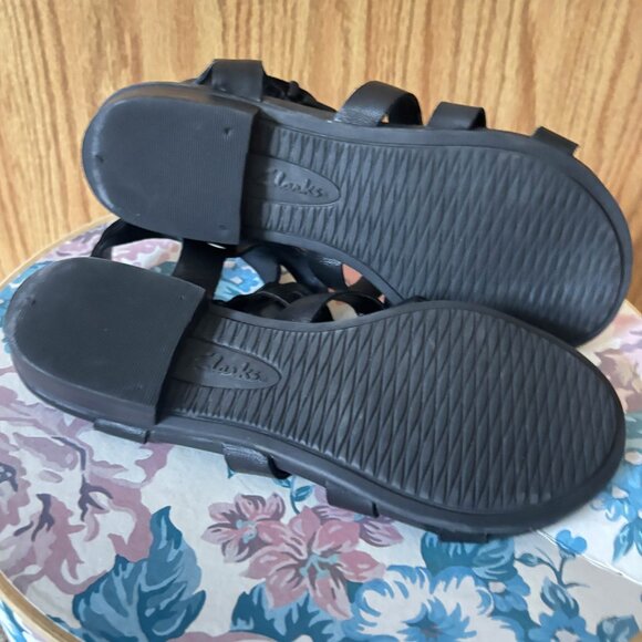 Clarks Black Gladiator Sandals - Picture 8 of 9